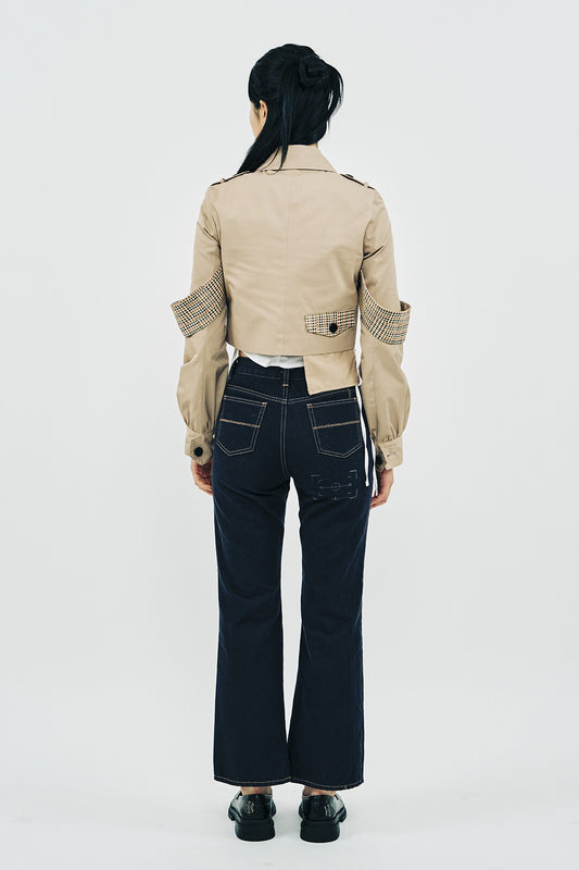 TRENCH CHECK SHORT JACKET