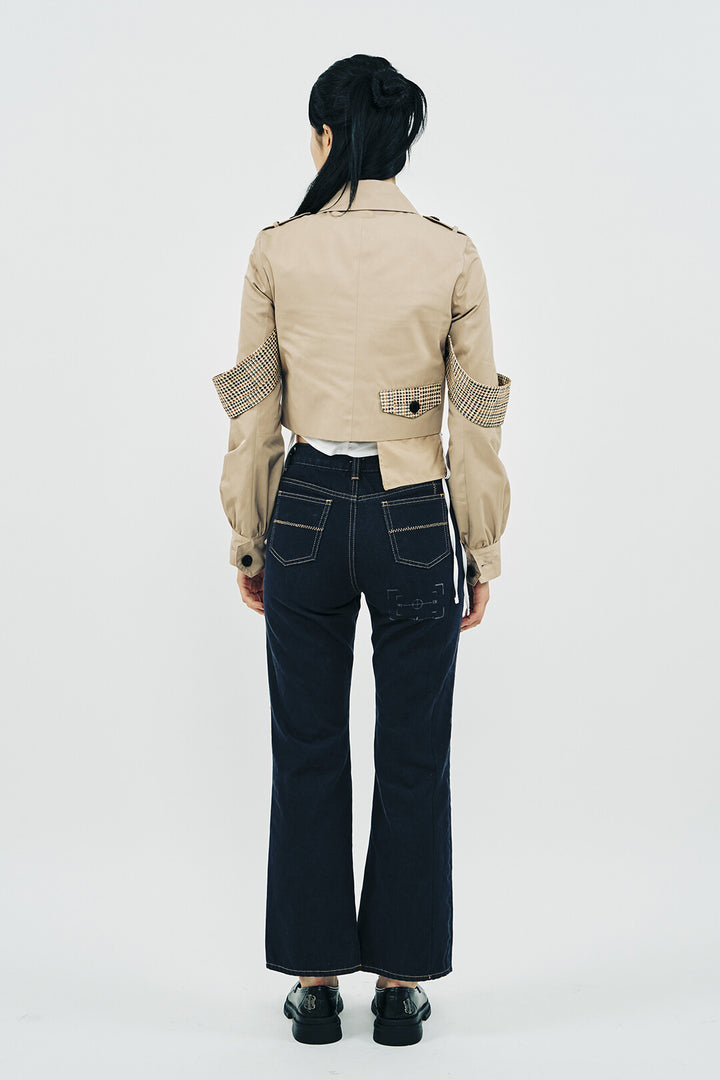 TRENCH CHECK SHORT JACKET