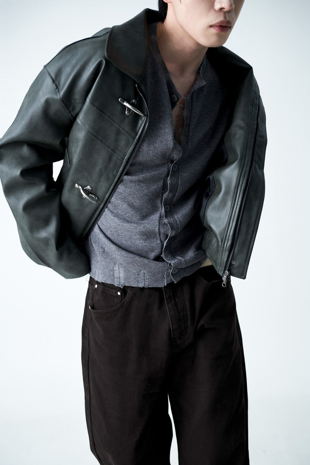 Damage Cutting Knit Cardigan