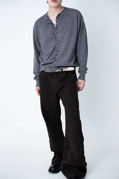 Damage Cutting Knit Cardigan