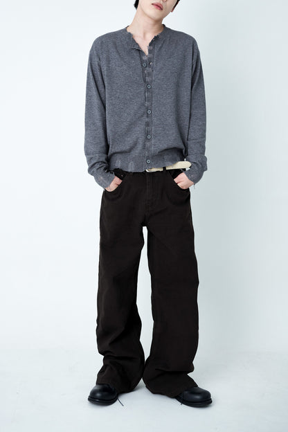 Damage Cutting Knit Cardigan