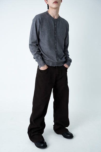 Damage Cutting Knit Cardigan