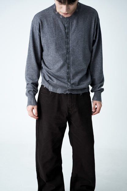Damage Cutting Knit Cardigan