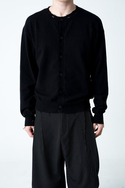 Damage Cutting Knit Cardigan