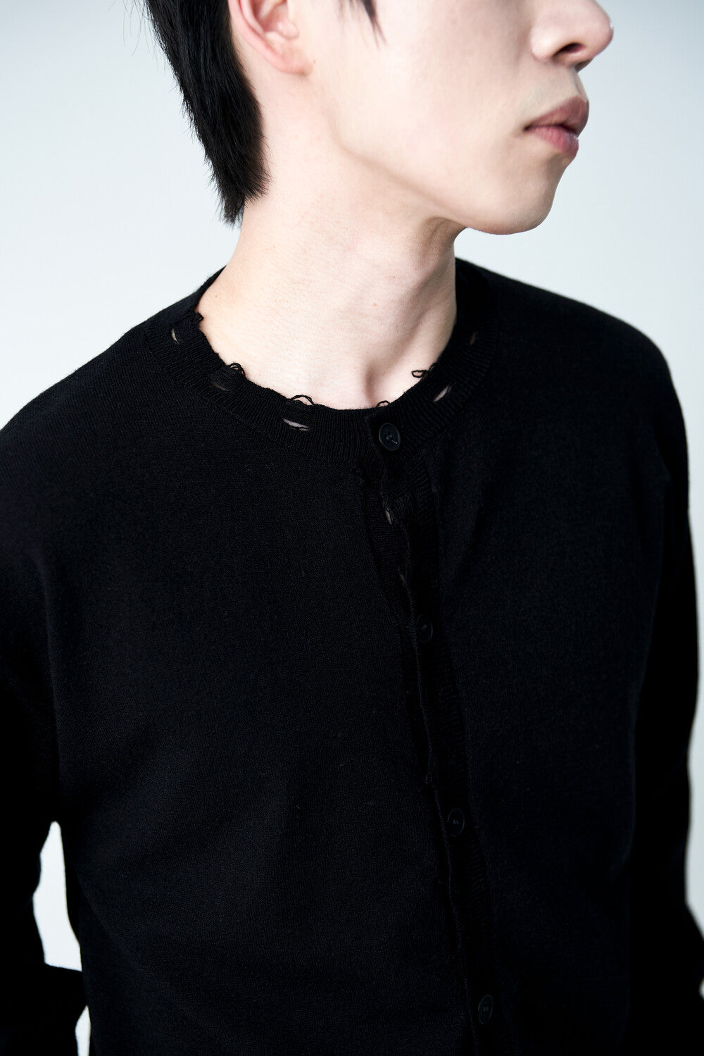 Damage Cutting Knit Cardigan