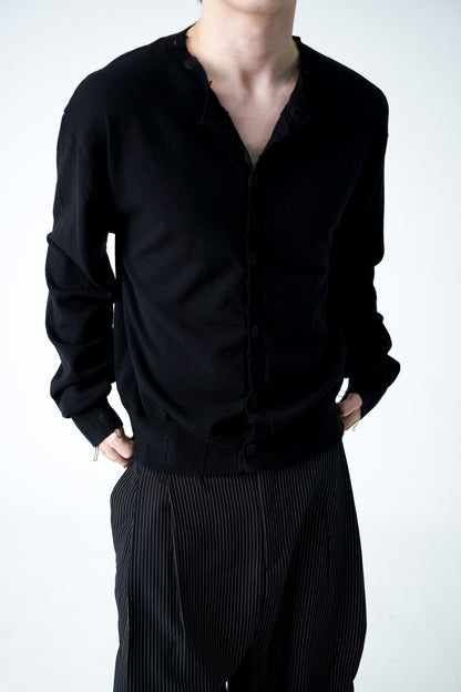 Damage Cutting Knit Cardigan