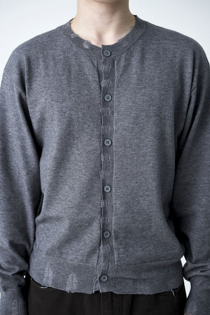 Damage Cutting Knit Cardigan