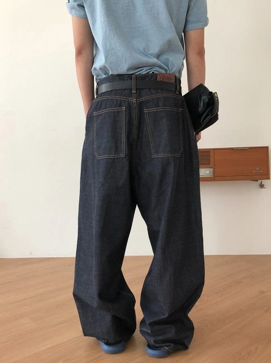 One Tuck Raw Denim Pants