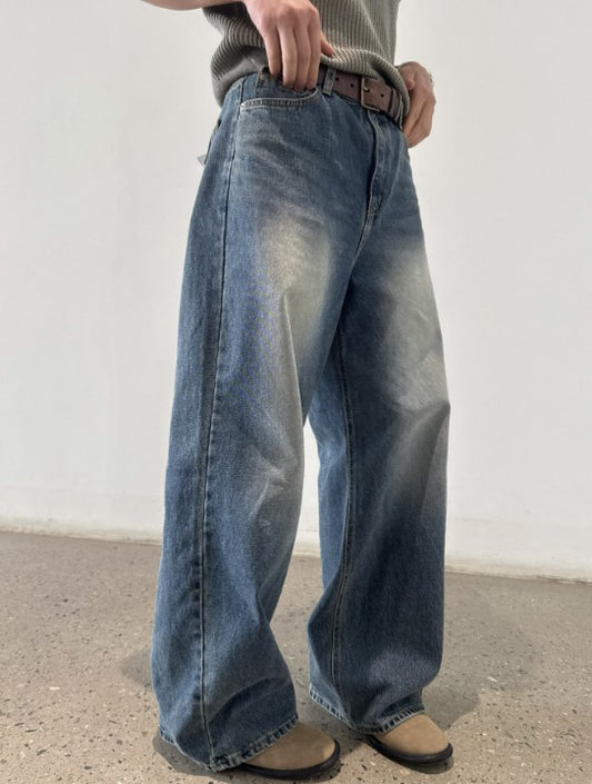 Cat Brush Wide Denim Pants BLUE 着用2