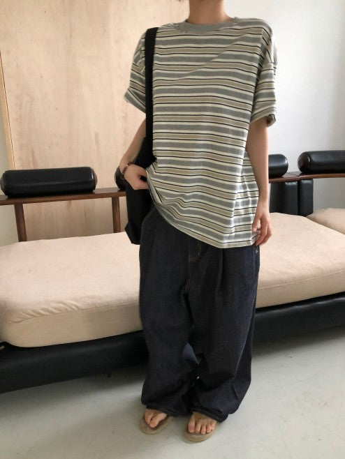 One Tuck Raw Denim Pants