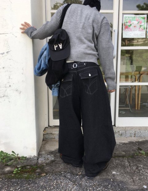 Broad-Stripe Denim Pants