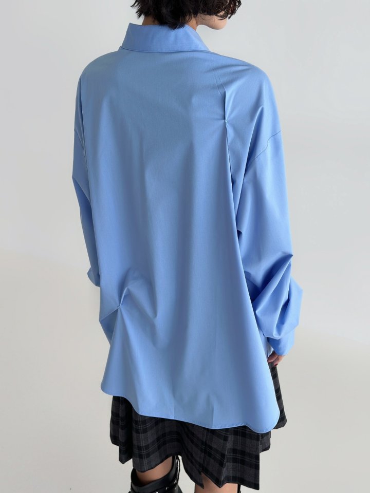 Bar-Tack Pleat Oversized Shirt