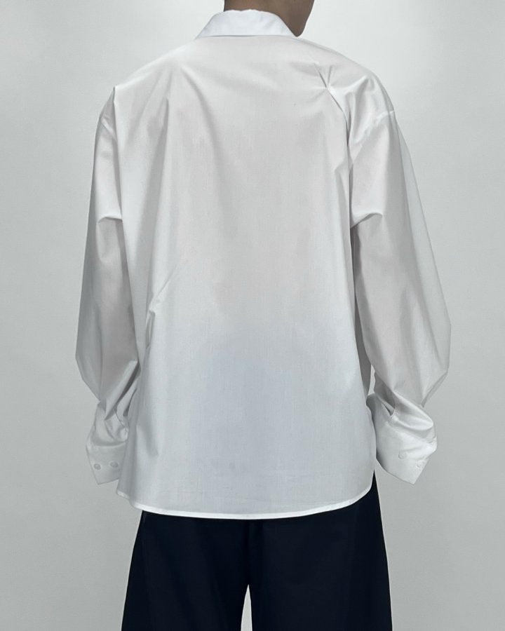 Bar-Tack Pleat Oversized Shirt