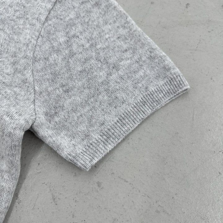 Linen Button Collar Knit