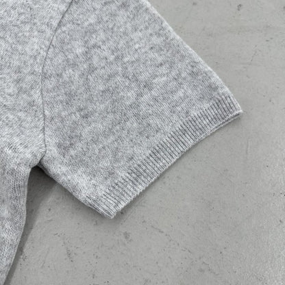 Linen Button Collar Knit