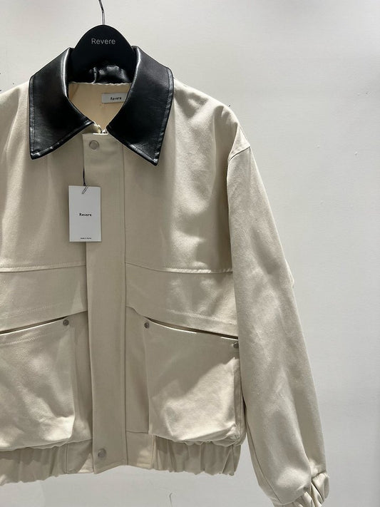 Leather Collar Blouson Jacket