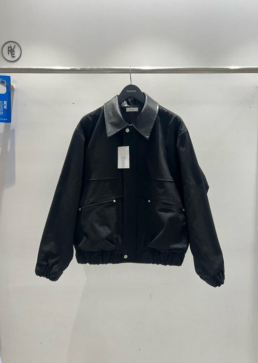 Leather Collar Blouson Jacket