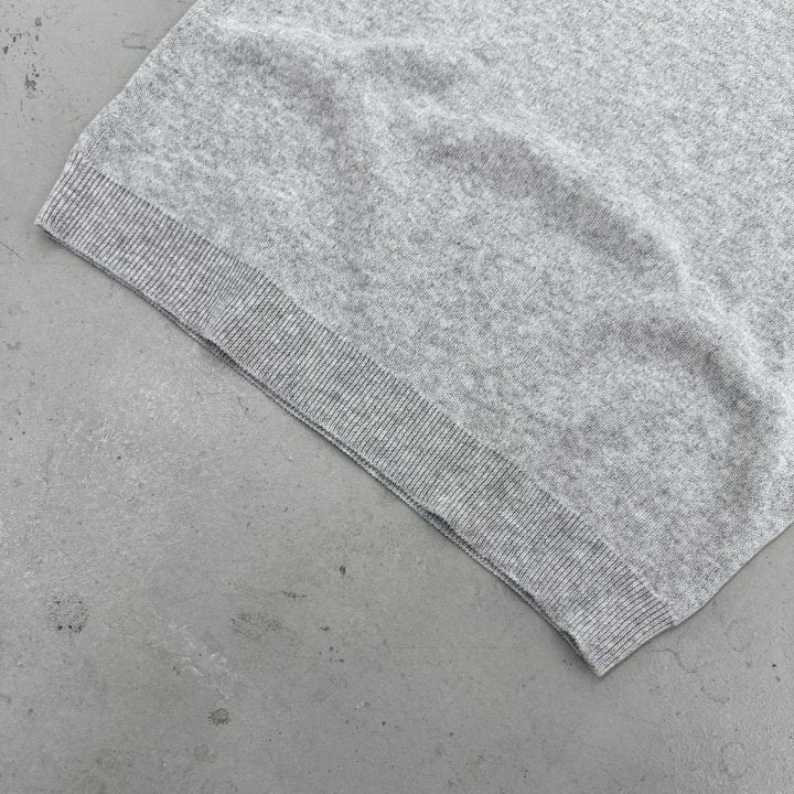 Linen Button Collar Knit