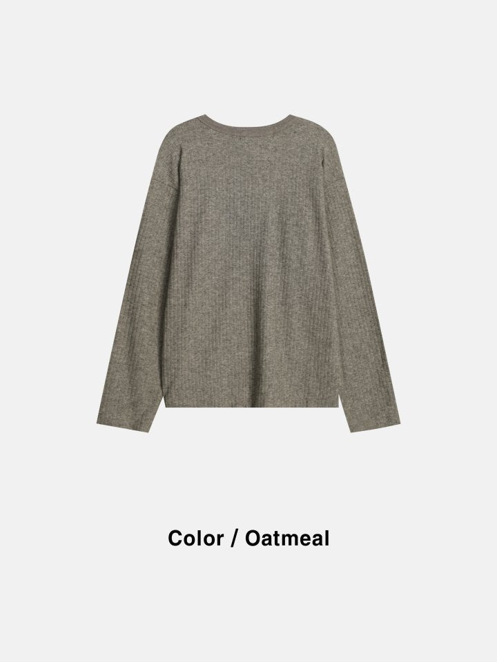 Viscose Rib Henley Long Sleeve