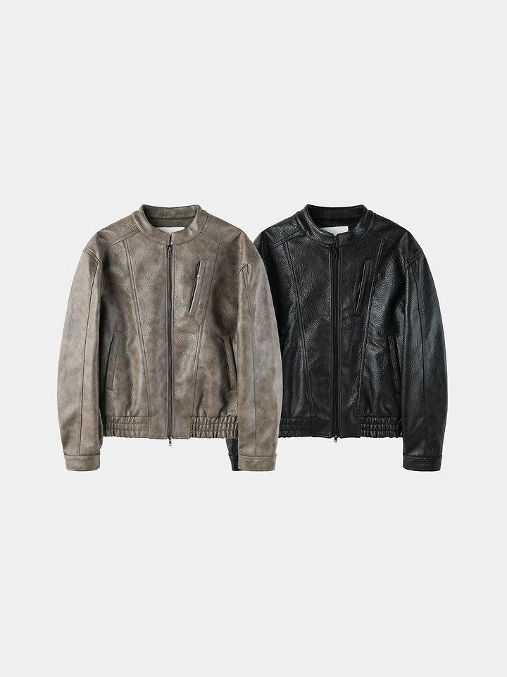 Zip Sporty Biker Jacket Black