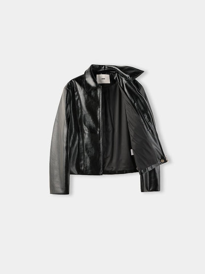 Bucket Pintuck Leather Jacket 4