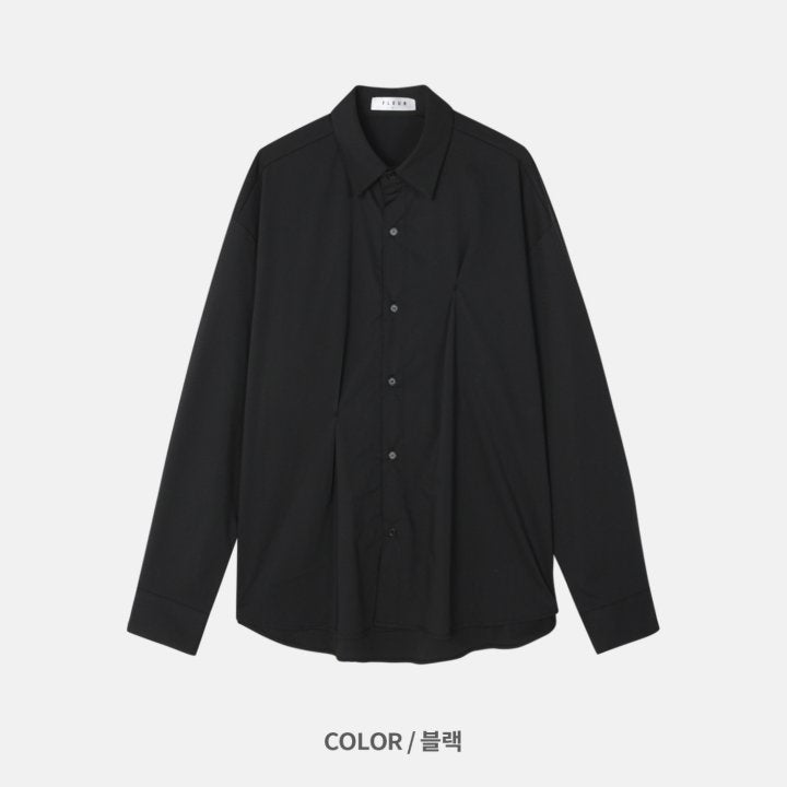 Bar-Tack Pleat Oversized Shirt