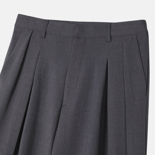 Wide Box-Pleated Slacks