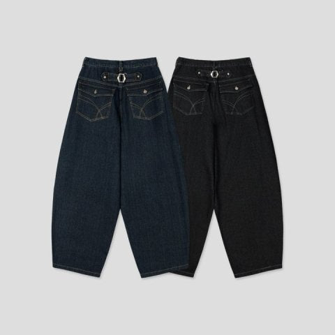 Broad-Stripe Denim Pants