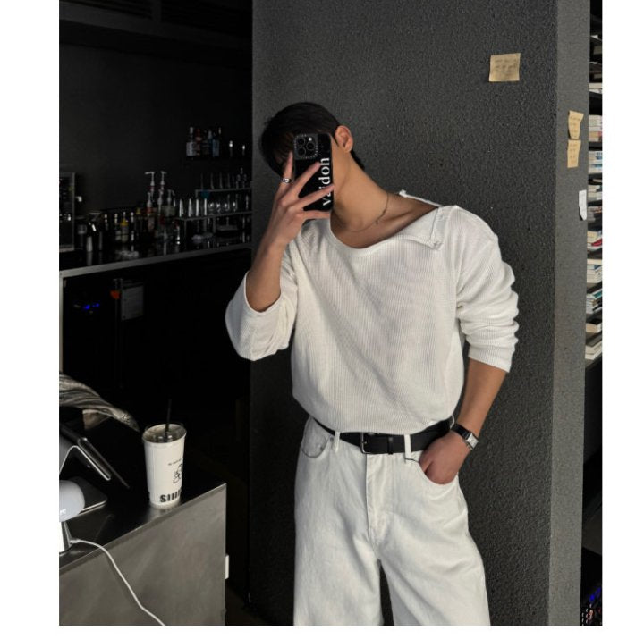 Clean White Back Banding Wide Denim