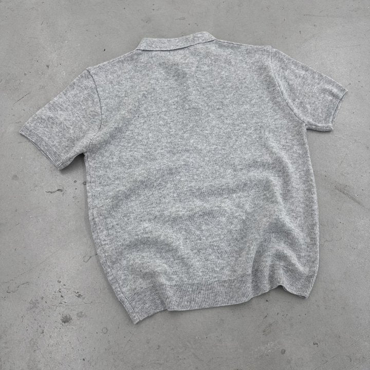 Linen Button Collar Knit