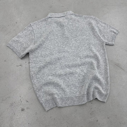 Linen Button Collar Knit