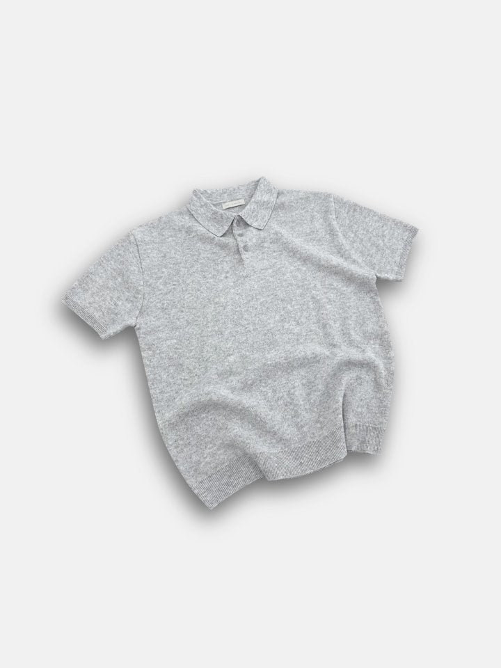 Linen Button Collar Knit