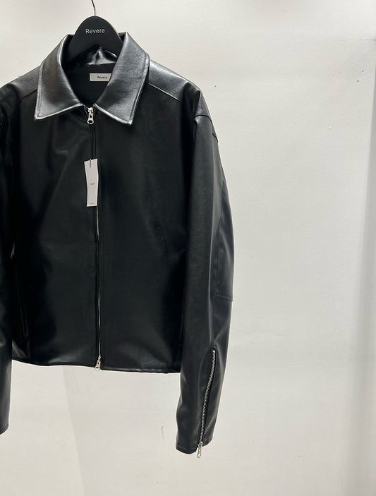 Leather Collar Blouson Jacket