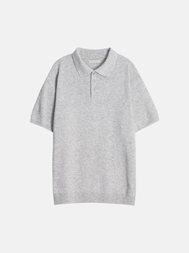 Linen Button Collar Knit