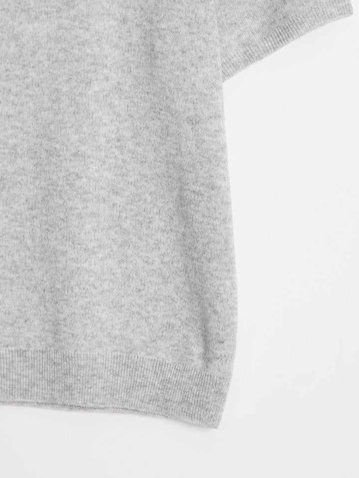 Linen Button Collar Knit