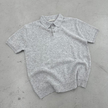 Linen Button Collar Knit