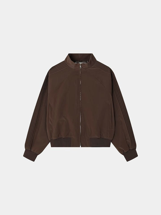 Glossy Track Leather Jacket Ivory