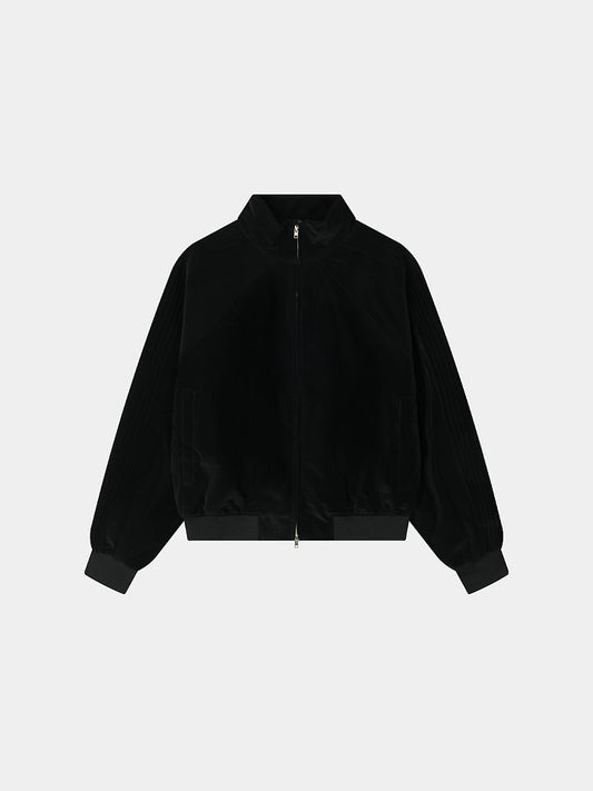 Glossy Track Leather Jacket detail