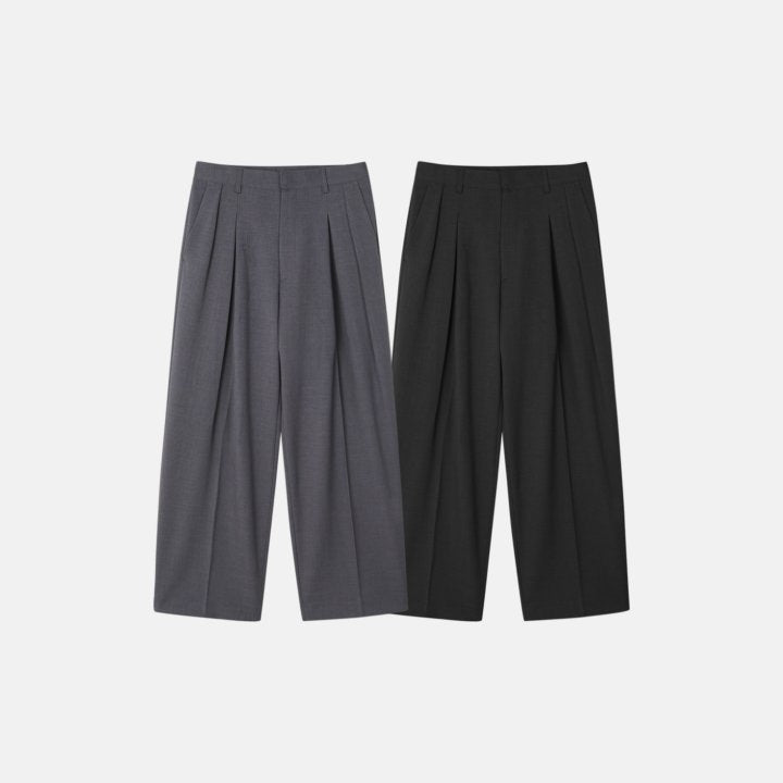 Wide Box-Pleat Slacks