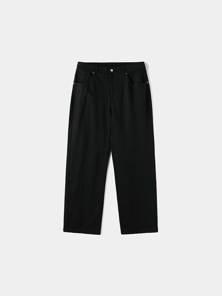 Deepin Stripe Pleats Denim Pants detail