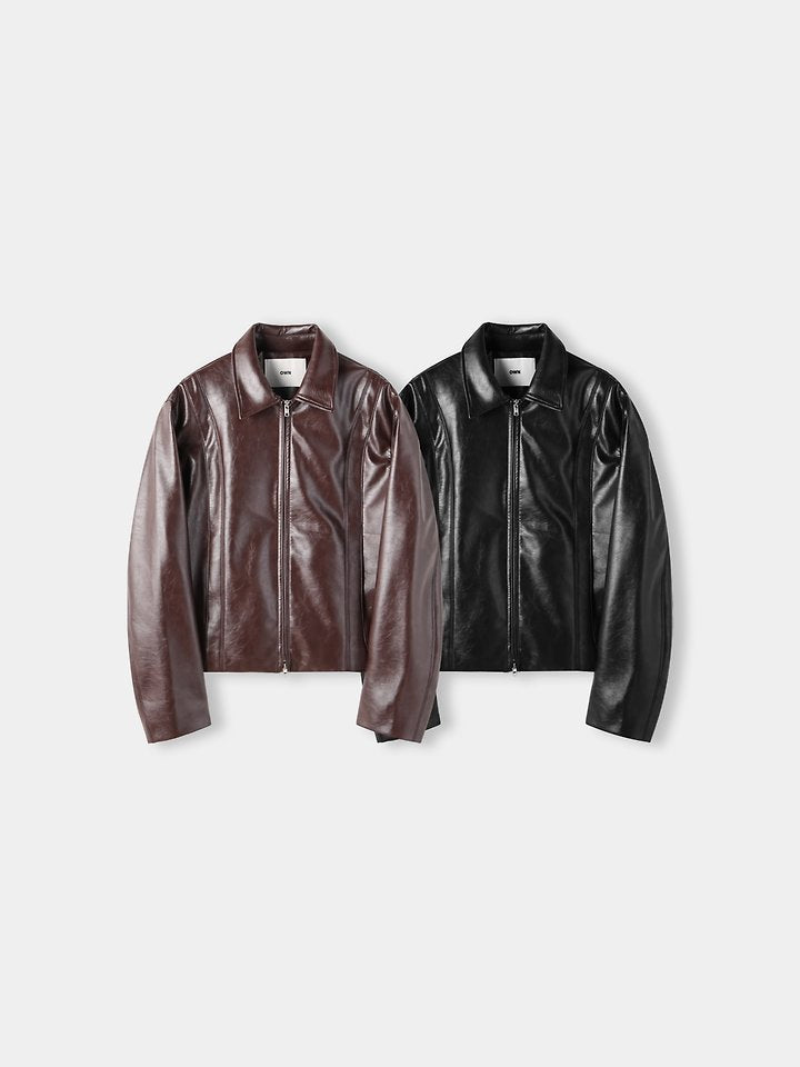 Bucket Pintuck Leather Jacket 1