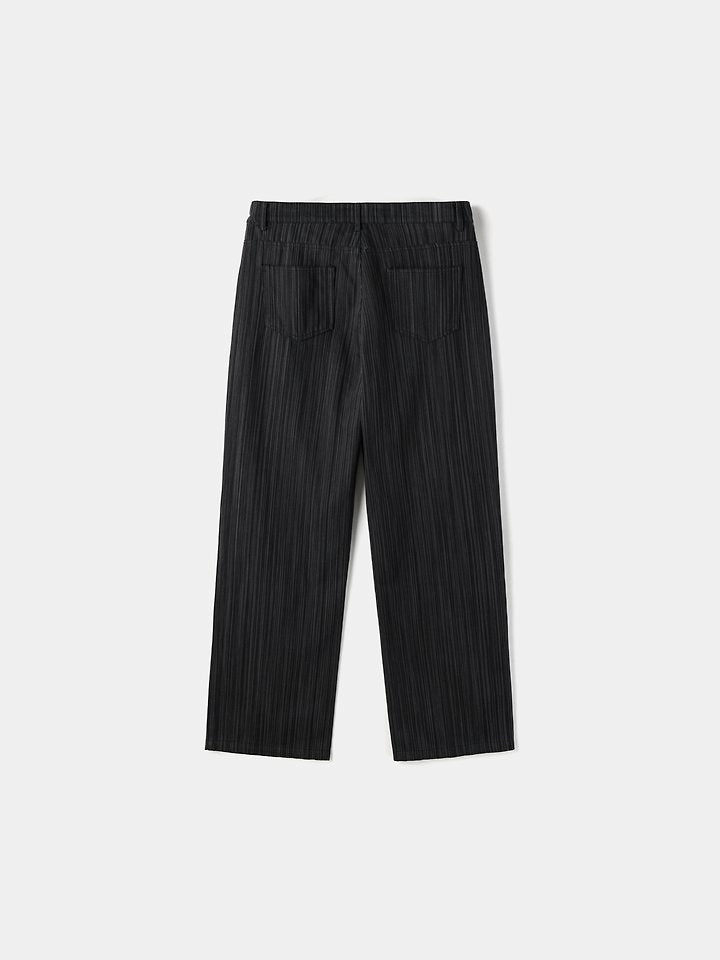 Deepin Stripe Pleats Denim Pants detail