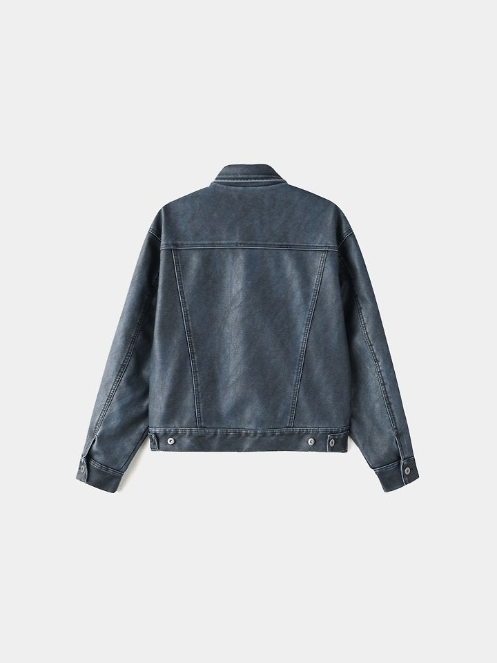 Rex Leather Trucker Blue