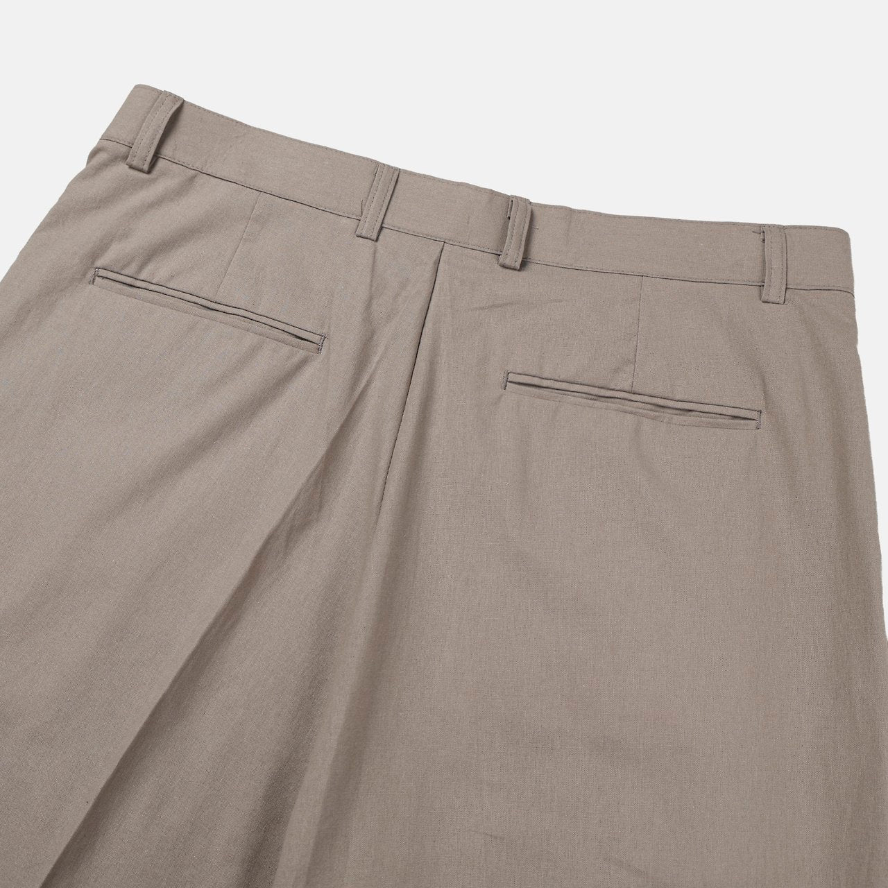 Washed Cotton Linen Balloon Deep-Tuck Slacks