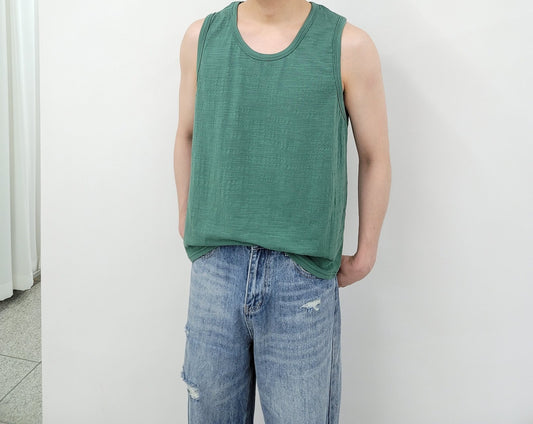 Slub Loose Fit Sleeveless Tee