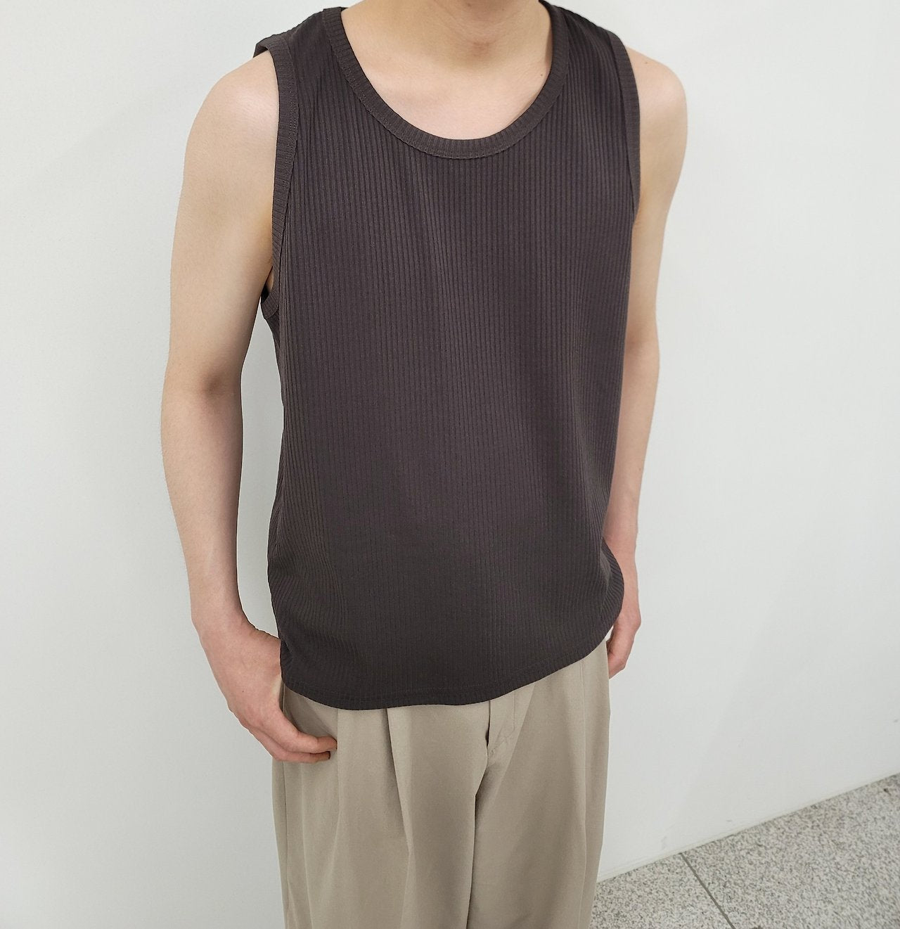 Rib Loose Fit Sleeveless Tee