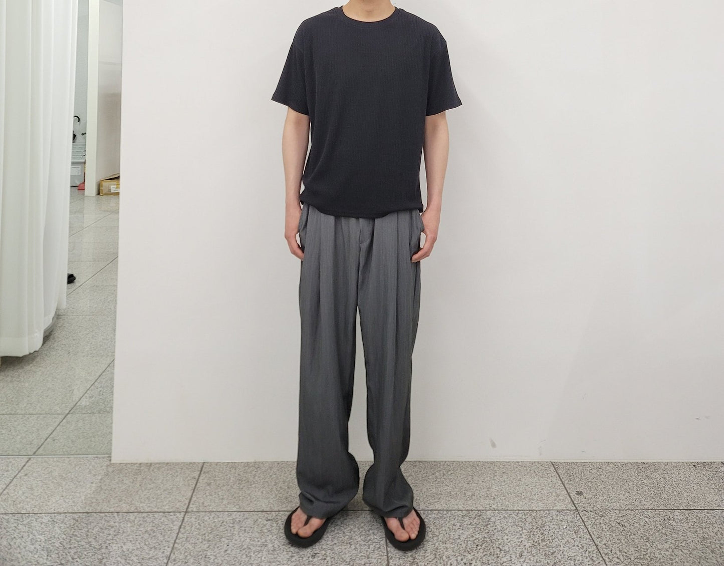 Cooling Deep-Tuck Wide Pants