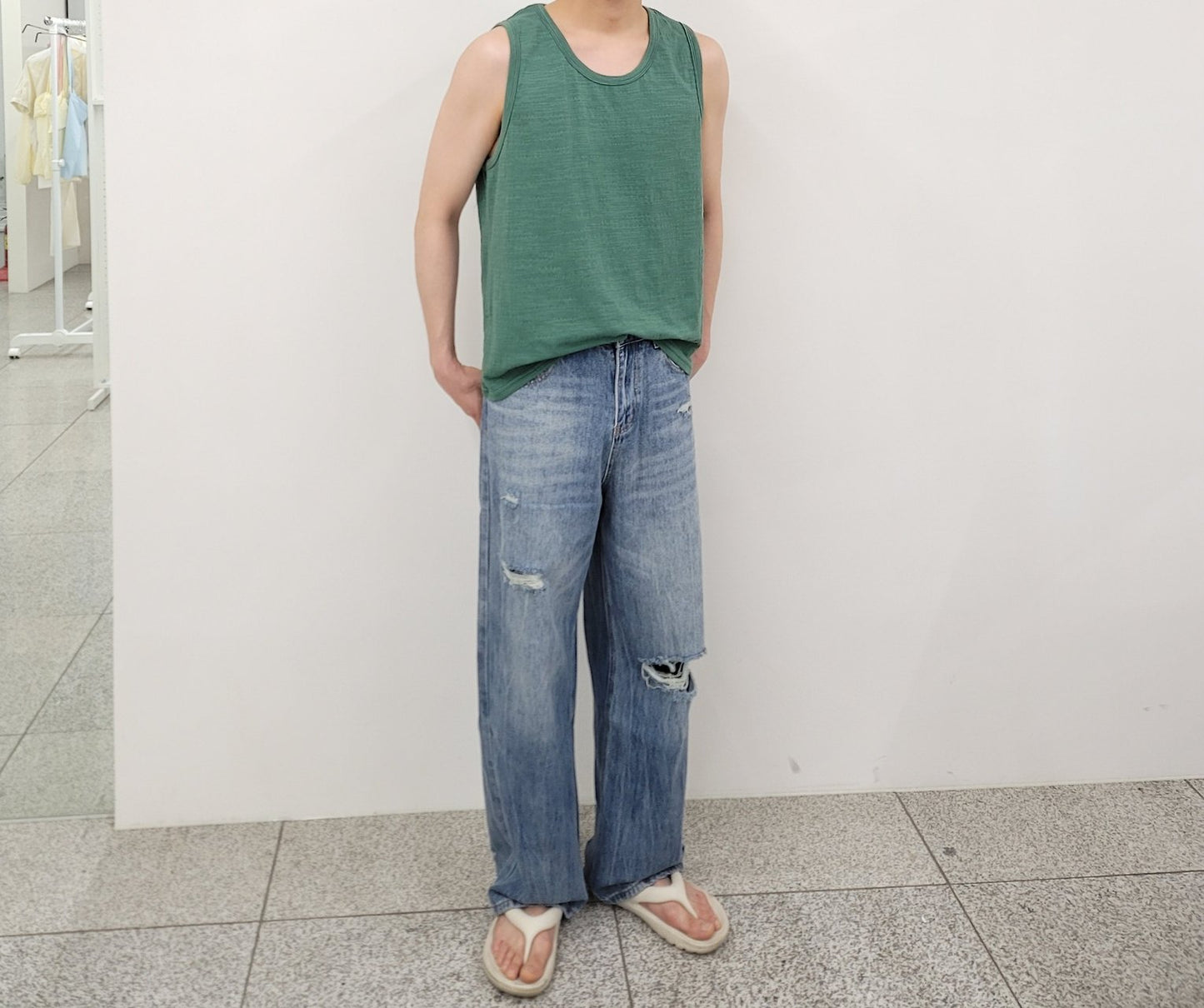 Slub Loose Fit Sleeveless Tee