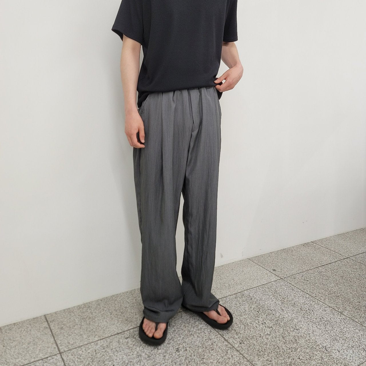 Cooling Deep-Tuck Wide Pants