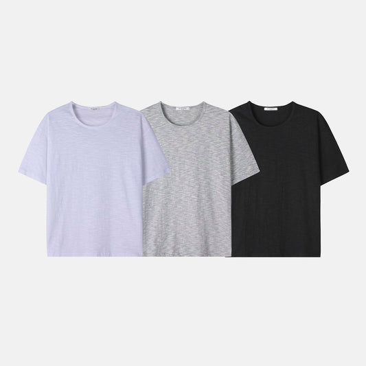 U-Neck Slub Half Sleeve Tee